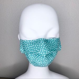 Blue Mask White Spots w Filter Pocket & Nose Wire